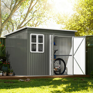 8.5' x 6' Galvanised Steel Outdoor Storage Shed, Garden Shed with Window – view 14