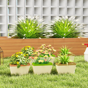 3 Pack Self Watering Flower Pots, 10.5 Inch Planter Box with Water Level Indicator for Vegetables, Succulents Plants