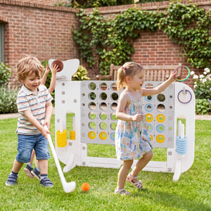 Giant 4-to-Score Game Set Jumbo Connect Four Game with Ring-toss-Gray view 2
