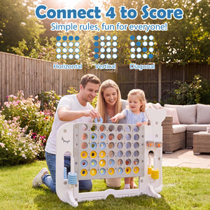 Giant 4-to-Score Game Set Jumbo Connect Four Game with Ring-toss-Gray view 5