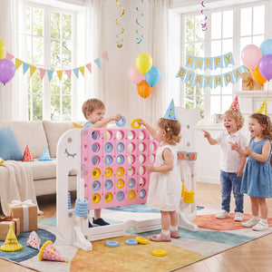 Giant 4-to-Score Game Set Jumbo Connect Four Game with Ring-toss-Pink view 3