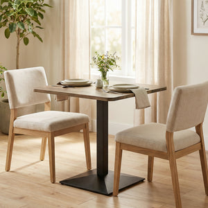 28" Square Dining Table, Modern Dining Room Table with Steel Base, Space Saving Small Kitchen Table – view 13