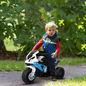 Aosom Kids Motorcycle, 6V Battery Powered Toddler Motorcycle with Headlight, Music, 3 Wheels Electric Motorcycle for Kids, Licensed BMW, Gift for Boys & Girls -