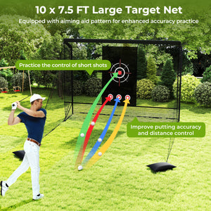 Golf Practice Hitting Net Golf Cage with Dual Side Barriers Target Cloth Metal Frame view 6