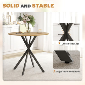 31.5" Industrial Round Dining Table - White Oak – view 5