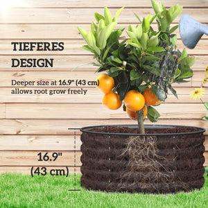 Galvanized Raised Flower Bed, 3 x 3 x 1.5 ft Outdoor Metal Raised Bed with Safety Edging and Gloves – view 3