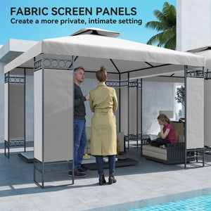 10 x 10 FT Canopy Gazebo, Double Roof Patio Gazebo with Screen Panels and Metal Frame for Deck, Backyard – view 13
