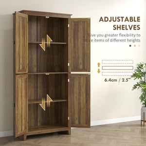 72" Freestanding Storage Cabinet, Kitchen Pantry Cabinet with Doors and Shelves for Dining Room, Natural – view 18