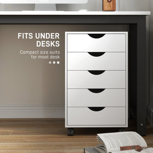 File Cabinet with 5 Drawer Wheels, 15.7" x 15.7" x 26.4", Black – view 12