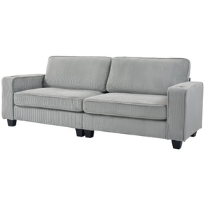 Three Seater Sofa, Fabric 3 Seater Couch with Spring Cushion and Cup Holders for Living Room, Bedroom – view 15