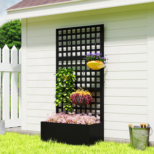 Galvanized Raised Garden Bed Planter Box with Trellis for Climbing Plants, Vegetable, Vines – view 7