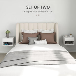 Floating Nightstand Set of 2, Wall Mounted Bedside Table with Drawer for Bedroom Black – view 24