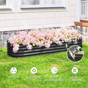 4.9 x 2 x 1ft Galvanized Raised Garden Bed Kit, Metal Planter Box with Safety Edging, Black – view 34