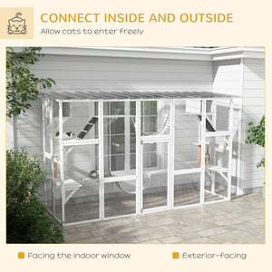Large Outdoor Catio with Condos, Platforms, Doors, Ladders, Weather-Resistant Roof, Grey – view 10