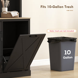 69" Pantry Cabinet with Charging Station, Kitchen Cabinet with Microwave Stand, Tilt-Out Trash Can Cabinet – view 6