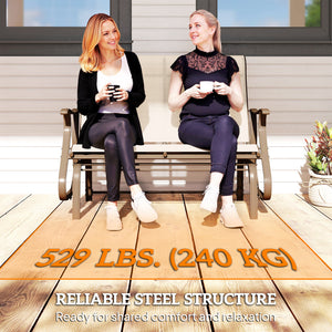 2-Person Outdoor Glider Chair, Patio Glider Rocking Chair with Mesh Seat and Backrest – view 6