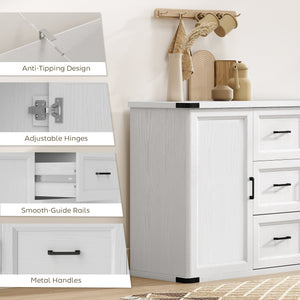 Sideboard with 3 Drawers and 2 Doors, 47" Buffet Cabinet with Adjustable Shelves for Kitchen – view 12