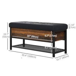 Shoe Storage with Seat, Upholstered Hallway Bench, Shoe Bench with Flip Top and Hidden Space for 4 Pairs of Shoes