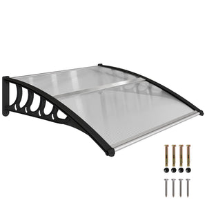 Awning Door Canopy, 40.6" x 38" Polycarbonate Front Door Outdoor Patio Cover with Hollow Sheet for UV – view 2