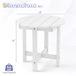 HIPS Adirondack Side Table with Weather-Resistant and Waterproof Top-White view 5