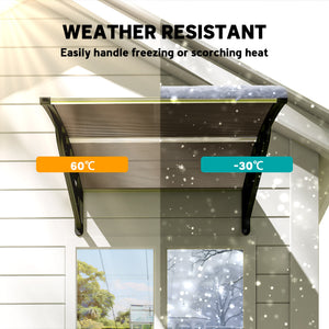 Awning Door Canopy, 40.6" x 38" Polycarbonate Front Door Outdoor Patio Cover with Hollow Sheet for UV – view 6