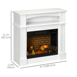Electric Fireplace with Mantel, Freestanding Heater Corner Firebox with Remote Control, 700W/1400W, Brown – view 9