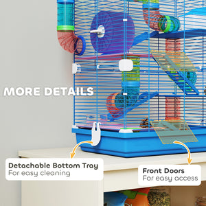 5 Tiers Hamster Cage Portable with Exercise Wheels Play Tube Water Bottle Dishes House Ladder for Gerbils – view 13