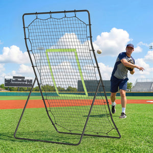 Soozier 4 x 5.7ft Volleyball Rebounder Net with Strike Zone, Baseball Lacrosse Training Net for Pitching and Fielding