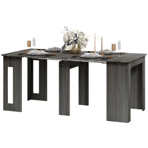 Extendable Dining Table, Expandable Kitchen Table for Small Spaces, Seats up to 6 People, Dark Brown
