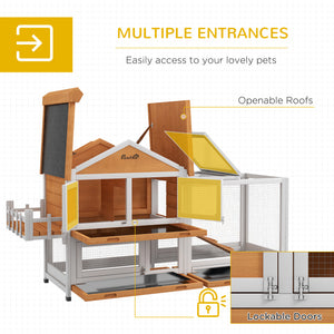 65" Wooden Rabbit Hutch, Pet Playpen with Openable Roof, Storage Box, for Rabbits and Small Animals – view 18