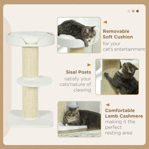 Cat Tree Kitty Tower with Sisal Mat Scratching Post, Cat Bed, Cushion, Perch, 18" x 18" x 36", Brown – view 25