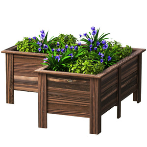 Raised Garden Bed, 47.2" x 47.2" x 19.7" Wooden Elevated Planter Box Outdoor with Legs, for Vegetables – view 8