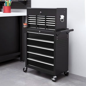 14 Drawer Rolling Tool Chest, Lockable Tool Storage Cabinet with Detachable Top Toolbox, Protective Liner – view 7