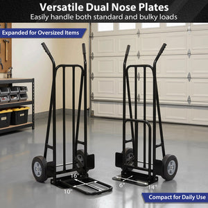 Heavy Duty Hand Truck Dolly with Dual Foldable Nose Plates-Black view 7