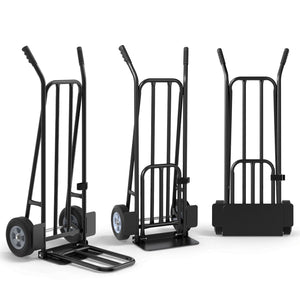 Heavy Duty Hand Truck Dolly with Dual Foldable Nose Plates-Black view 4