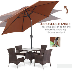 8.5FT Patio Umbrella, Round Garden Parasol with 6 Ribs, Market Sunshade Tilt Canopy w/ Crank Handle for – view 7