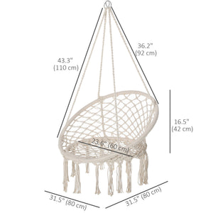 Patio Hammock Chair, Hanging Rope Hammock Swing for Indoor & Outdoor Use with Backrest – view 2