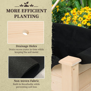 34"x18"x30" Wooden Raised Garden Bed, Elevated Planter Box with Legs, Drainage Holes, Inner Bag for Garden – view 10