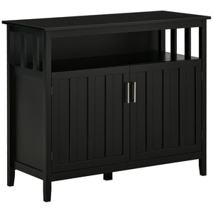 Sideboard Buffet Server Storage Cabinet Console Table with 2 Doors and Adjustable Shelves for Kitchen & Dining Room, Black