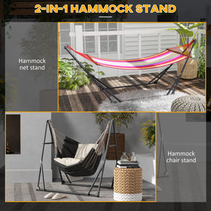 Foldable Hammock Stand, Portable 2 in 1 Hammock Chair Stand Only with Carry Bag, Load Capacity 120kg, for Patio, Black