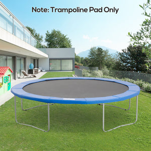 12ft Trampoline Pad, Trampoline Replacement Safety Pad Mat Spring Cover, Water-Resistant, UV-Resistant, Tear-Resistant Edge Protection, No Holes for Pole, Blue