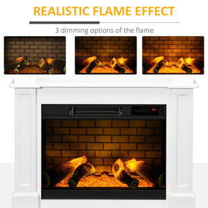 Electric Fireplace with Mantel, Freestanding Heater Corner Firebox with Remote Control, 700W/1400W, Brown – view 10