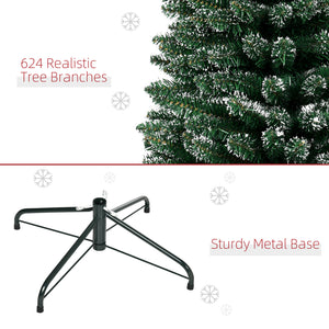 6FT Artificial Snow Dipped Christmas Tree Xmas Pencil Tree Holiday Home Indoor Decoration with Foldable – view 13