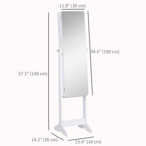 Freestanding Mirror Jewelry Cabinet Armoire, LED Lighted Jewelry Organizer with Stand, Angle Adjustable – view 3
