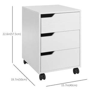 3 Drawer File Cabinet, Mobile Vertical Filing Cabinet with Wheels – view 16