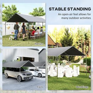 10' x 20' Carport Heavy Duty Galvanized Car Canopy with Included Anchor Kit, 3 Reinforced Steel Cables – view 13