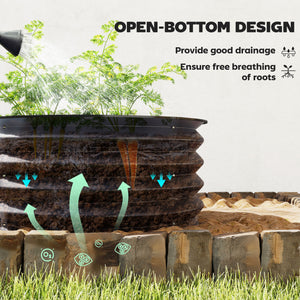 Set of 2 Raised Garden Bed, Metal Planter Box with Safety Edging, Easy-to-assemble Stock Tank, Dark Grey – view 4