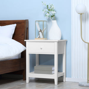 Modern Style Nightstand, Small End Table with Drawer and Storage Shelf for Bedroom, Living Room, Black – view 14