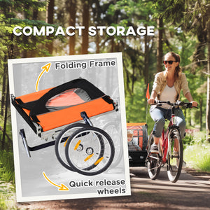 Aosom 2-Seat Child Bike Trailer for Kids with a Strong Steel Frame, 5-Point Safety Harnesses, & Comfortable Seat