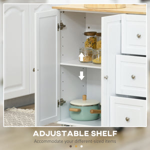 Kitchen Island on Wheels, Kitchen Cart with Drop Leaf, Drawers, Grey – view 19